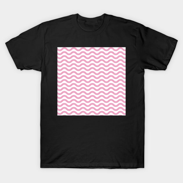 Light Pink Wavy Lines Repeat Pattern T-Shirt by 2CreativeNomads